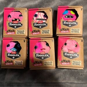 Complete Set of 6 Fuggler Baby Pinkles 3.5" Key Ring Fuggler